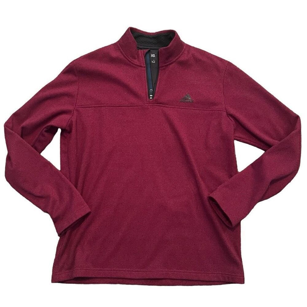 ADIDAS Adventure Maroon Knit 3/4 Zipper Pullover Size M